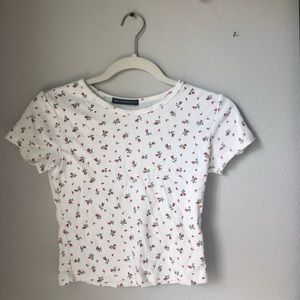 Brandy melville ashlyn red rose print top